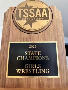 The girls wrestling team captured its first state title in wrestling on Feb. 22, 2025, at the TSSAA State Wrestling Championship.